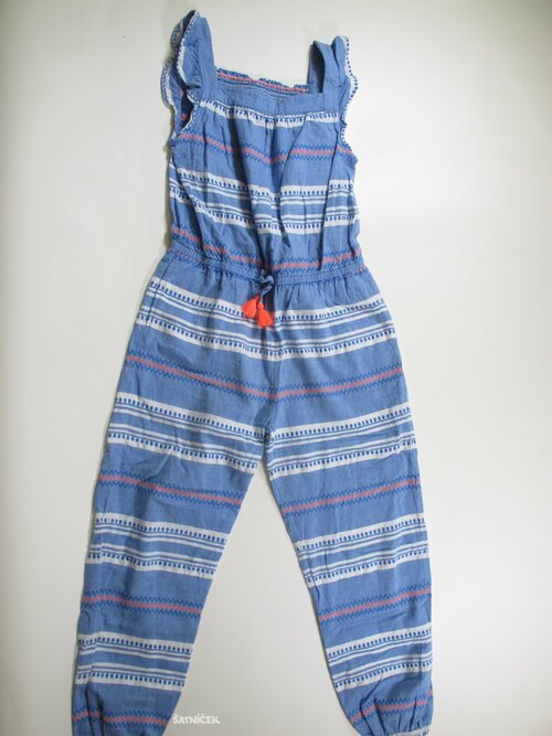 Letní overal pro holky modro bílý secondhand