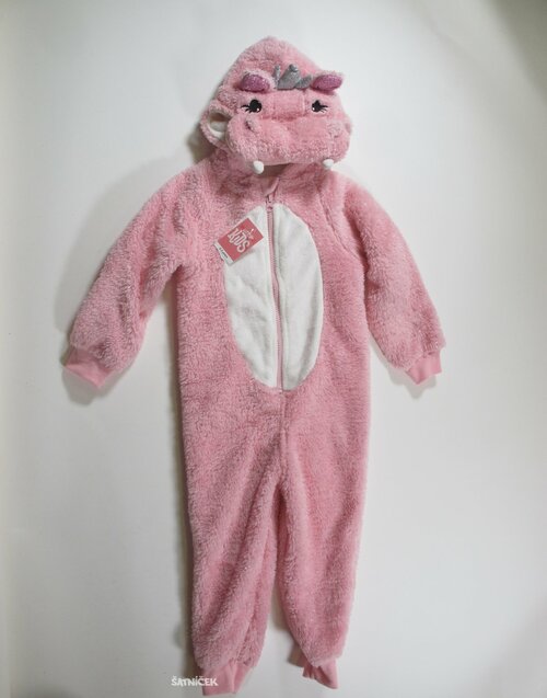 Fleesový overal pro holky růžový outlet