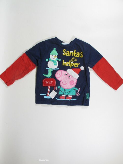 Triko dl rukáv pro kluky modro červené secondhand