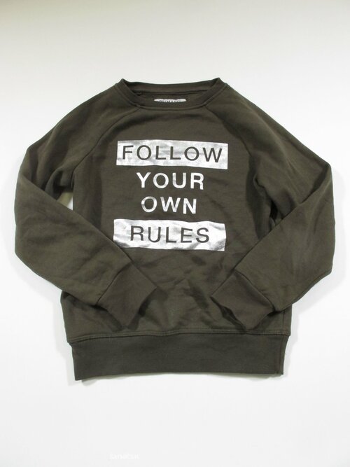 Zelená mikina s nápisem proholku secondhand