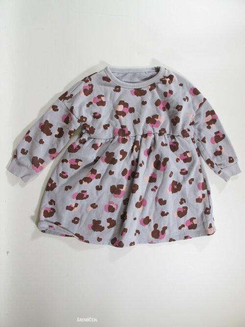 Mikinové šaty dl rukáv se vzorem secondhand