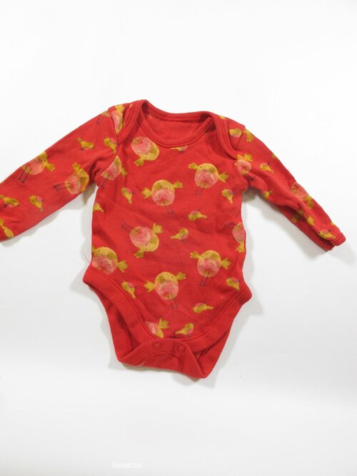 Body dl rukáv pro holky červené secondhand