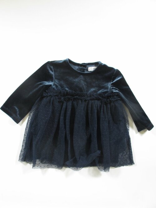 Sametové šaty dl rukáv zelené secondhand