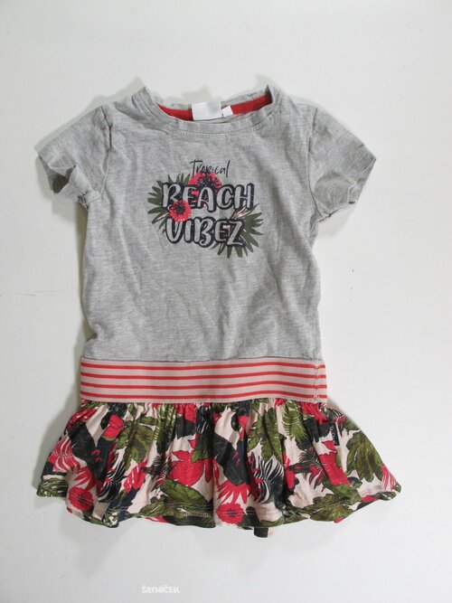 Triko-šaty s volánkem pro holky