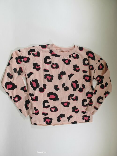 Mikina se vzorem pro holky secondhand růžová