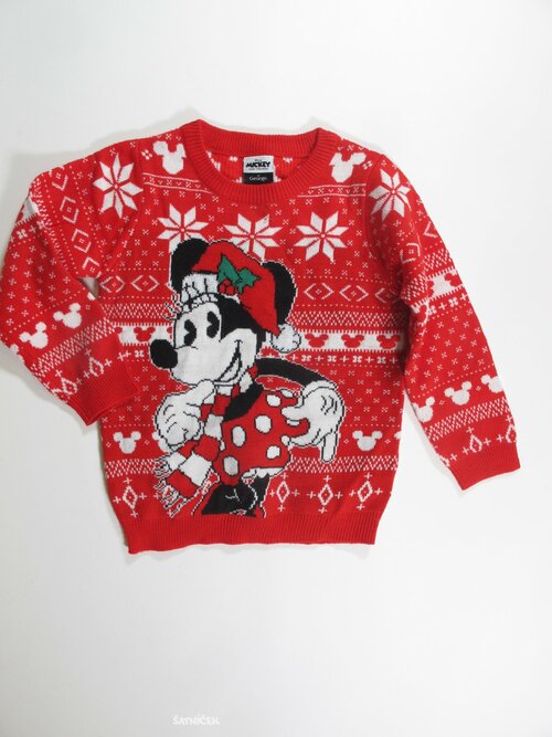 Vánoční svetr pro holky bílo červený secondhand