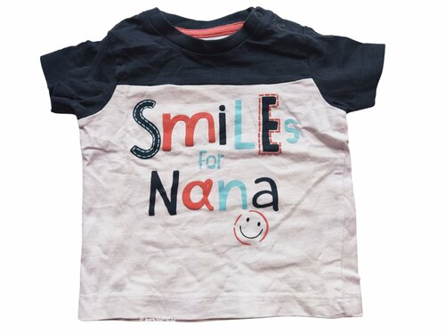 Triko krátké černo-bílé pro kluky s nápisem secondhand