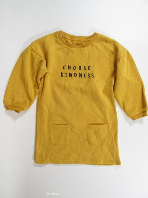 Mikinové šaty dl rukáv okrové secondhand