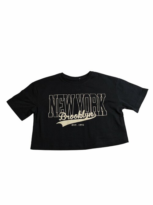 Černý crop top s nápisem pro holky secondhand Primark