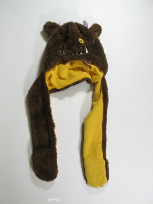 Zimní hnědá čepice pro kluky  gruffalo secondhand