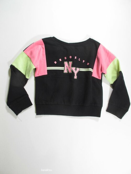 Mikina růžovo černo zeelná pro holky secondhand