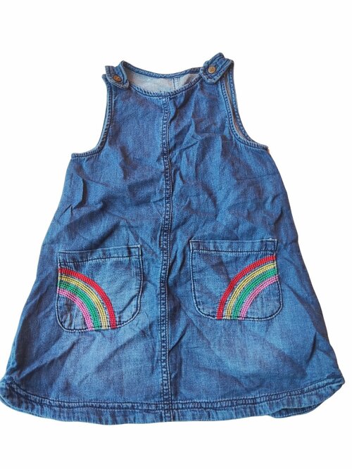 Džínové šaty s duhou secondhand mini club