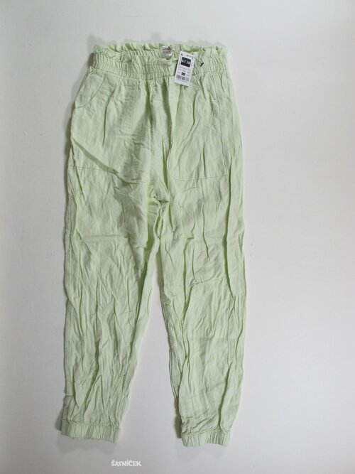 Plátěné kalhoty  sv zelenkavé outlet 