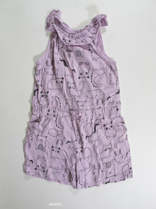 Letní overal s obrázky sv fialkové secondhand