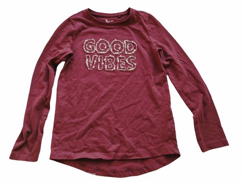 Vínové triko s dlouhým rukávem pro holky secondhand TU