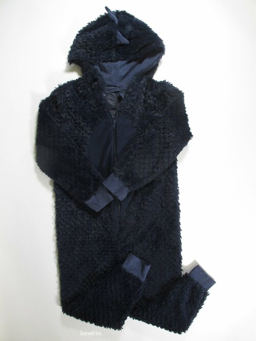 Chlupatý tm modrý overal second hand