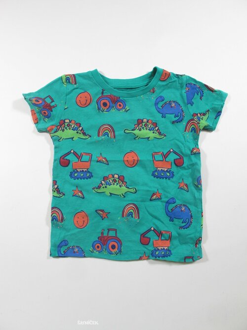 Zelené obrázkové triko second hand