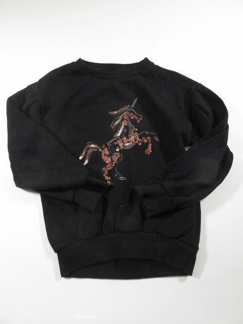 Černá mikina s jednorožcem second hand