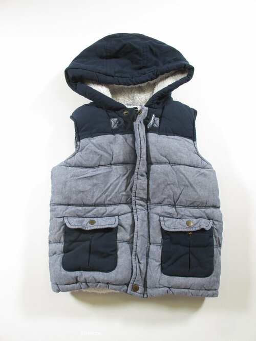 Zateplená modrá vesta second hand