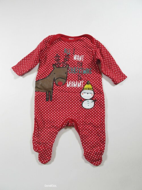 Puntíkovaný overálek s potiskem second hand