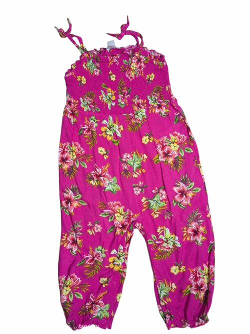 růžový overal s květinami pro holky secondhand primark