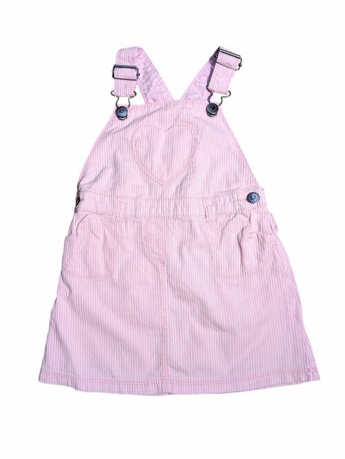 růžové šaty s laclem a se srdíčkem pro holky secondhand 