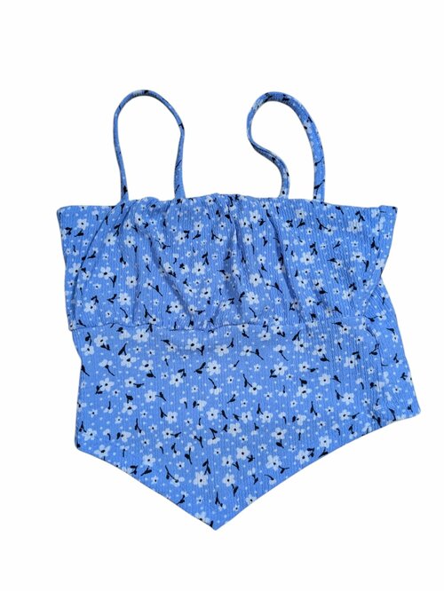 Modrý topík kytkovaný pro holky secondhand New Look