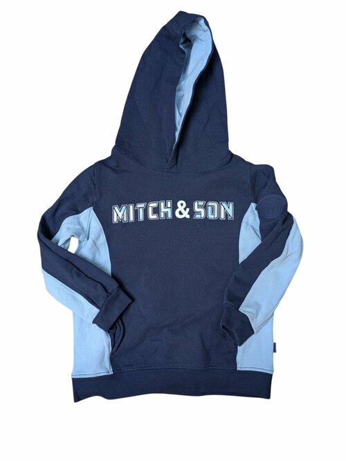 Modrá mikina pro kluky s nápisem secondhand Mitch&Son