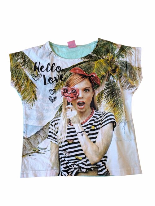 Světlé triko s obrázkem pro holky secondhand YFK