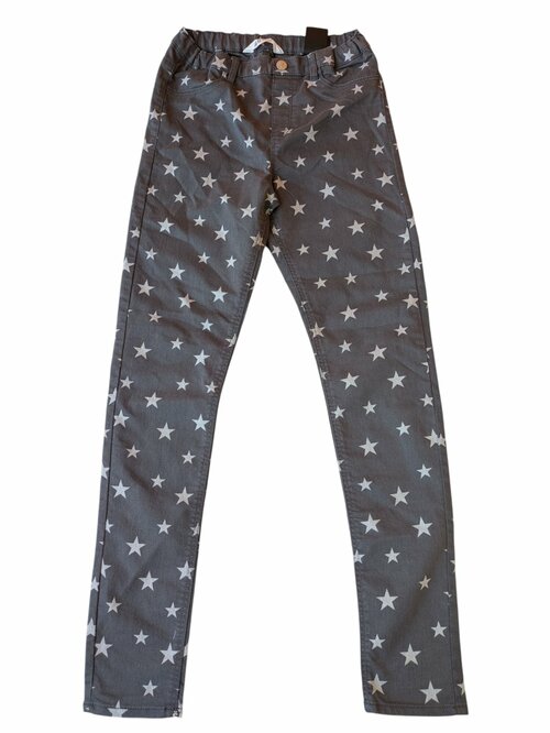 tmavě šedé skinny džíny s hvězdami pro holky secondhand HM