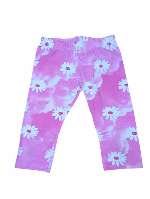 Růžové elasťáky kytkované pro holky secondhand PROD