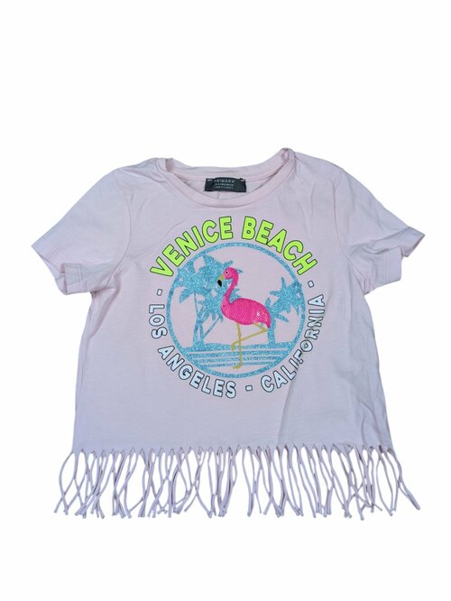 Růžové triko s plaměňákem pro holky secondhand Primark