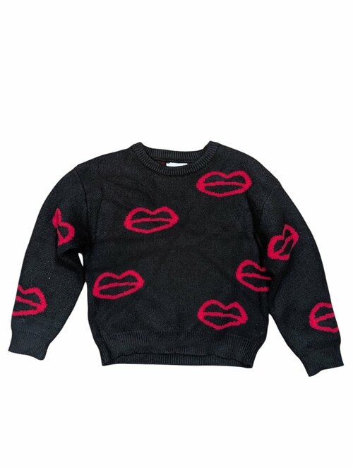 Černý svetr s pusinkami pro holky secondhand girlswear