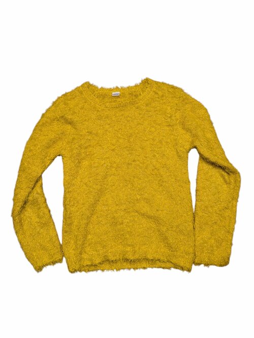 Žlutý chlupatý svetr slabý pro holky secondhand 