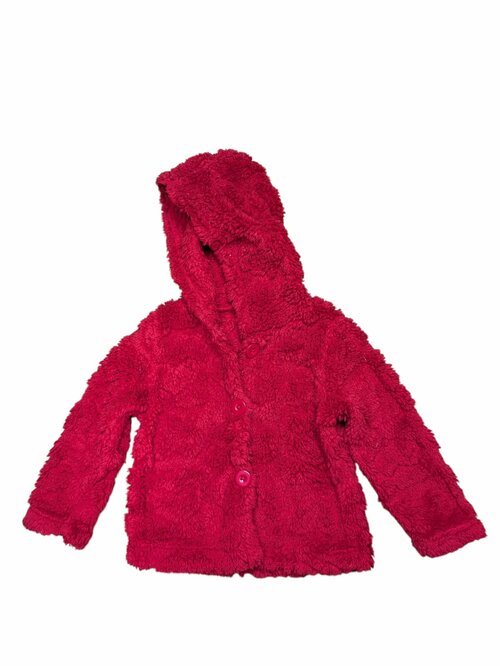 Červený chlupatý kabát pro holky secondhand