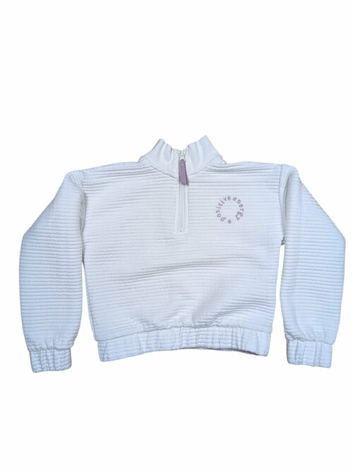 Bílá žebrovaná mikina pro holky secondhand Primark