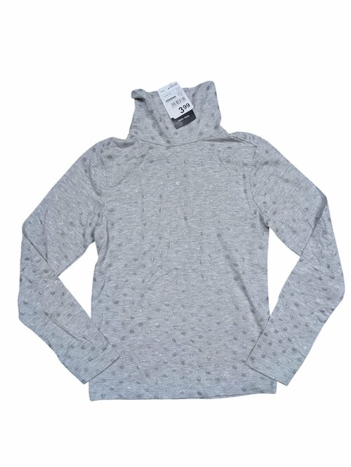 Šedé elastické triko se třpytivými puntíky pro holky outlet Oeko Tex