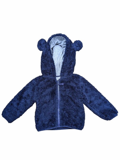 Tmavě modrá teplejší huňatá bunda pro kluky secondhand Nutmeg