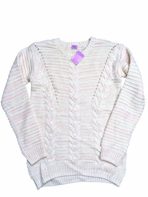 Světlý růžovo bílý svetr pro holky outlet F&F