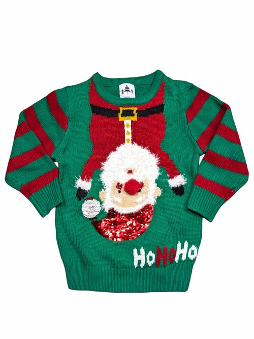 zelený svetr pro kluky s motivem Santy secondhand