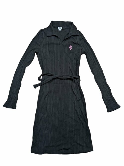 Černé elastické šat žebrované pro holky secondhand River Island