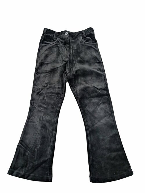 Černé semišové zvonové kalhoty pro holky secondhand