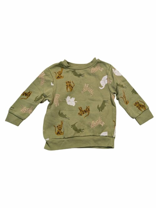 Zelená mikina se zvířátky pro kluky secondhand Primark