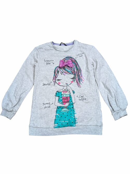 Světle šedá mikina s potiskem pro holky outlet 