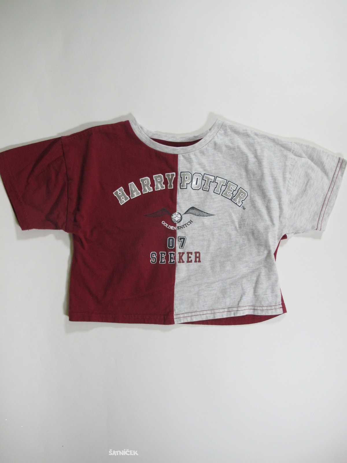 Triko  vínovo šedé pro holky crop secondhand