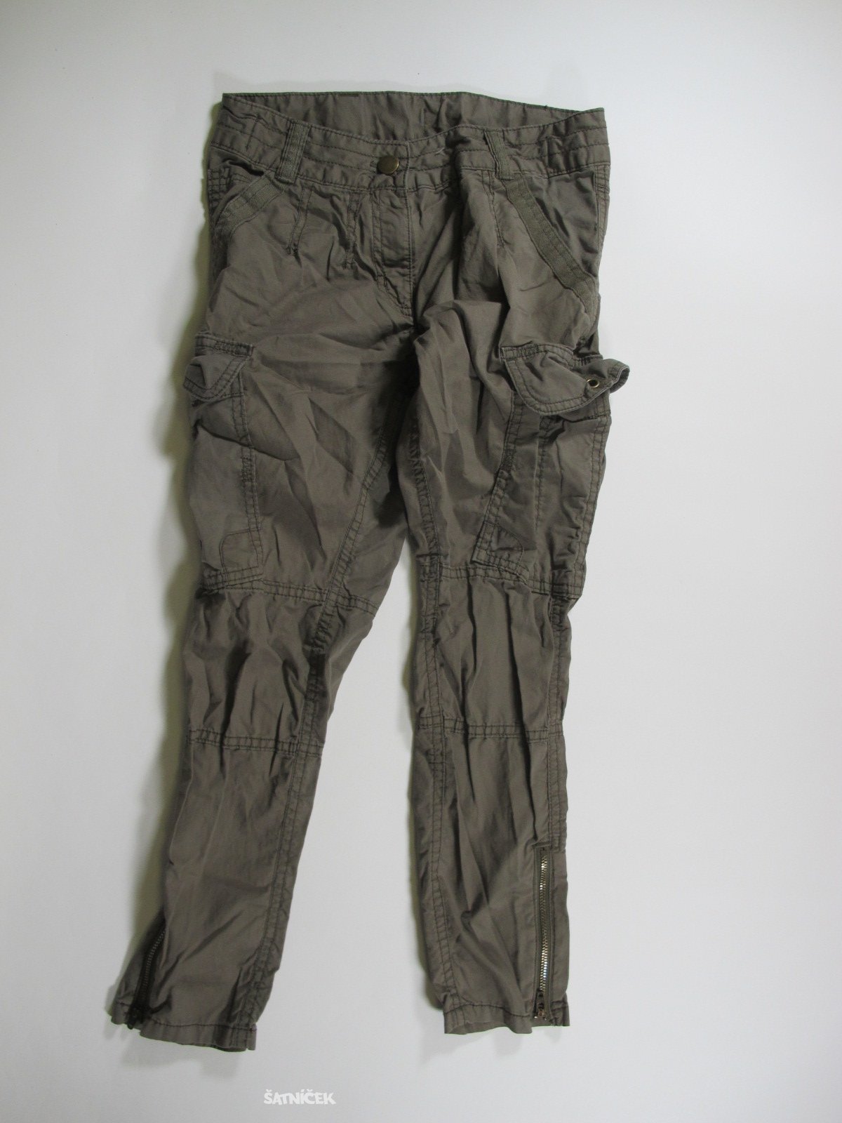 Zelené kalhoty pro holky plátěné  secondhand