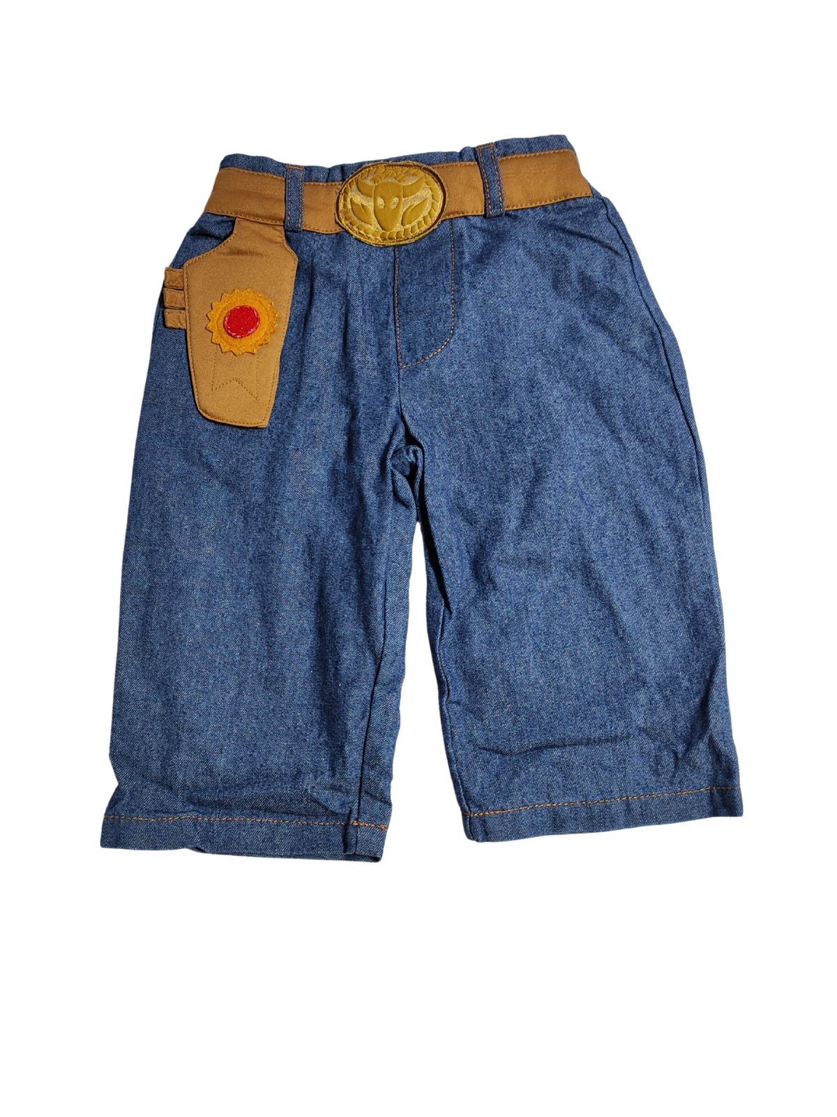 Kovbojské kalhoty modré s opaskem secondhand