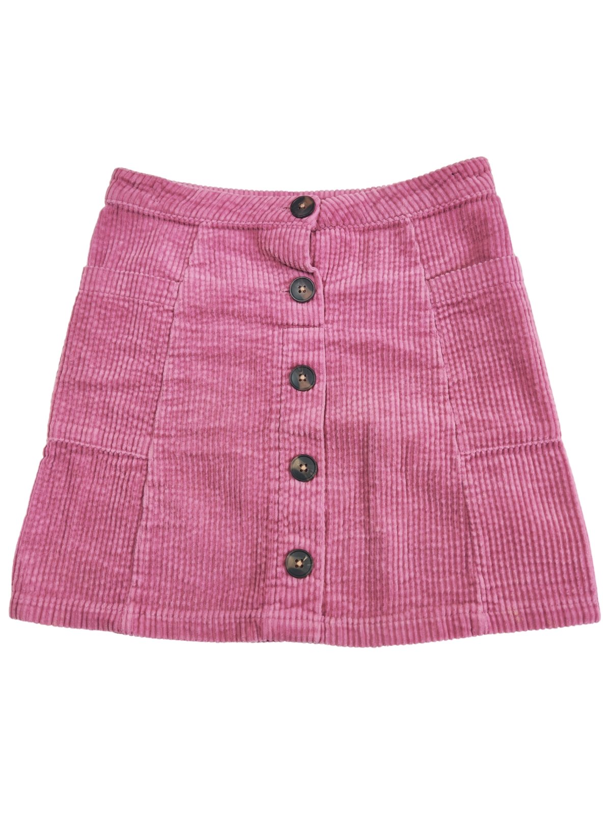 Manšestrová růžová sukně s knoflíky secondhand