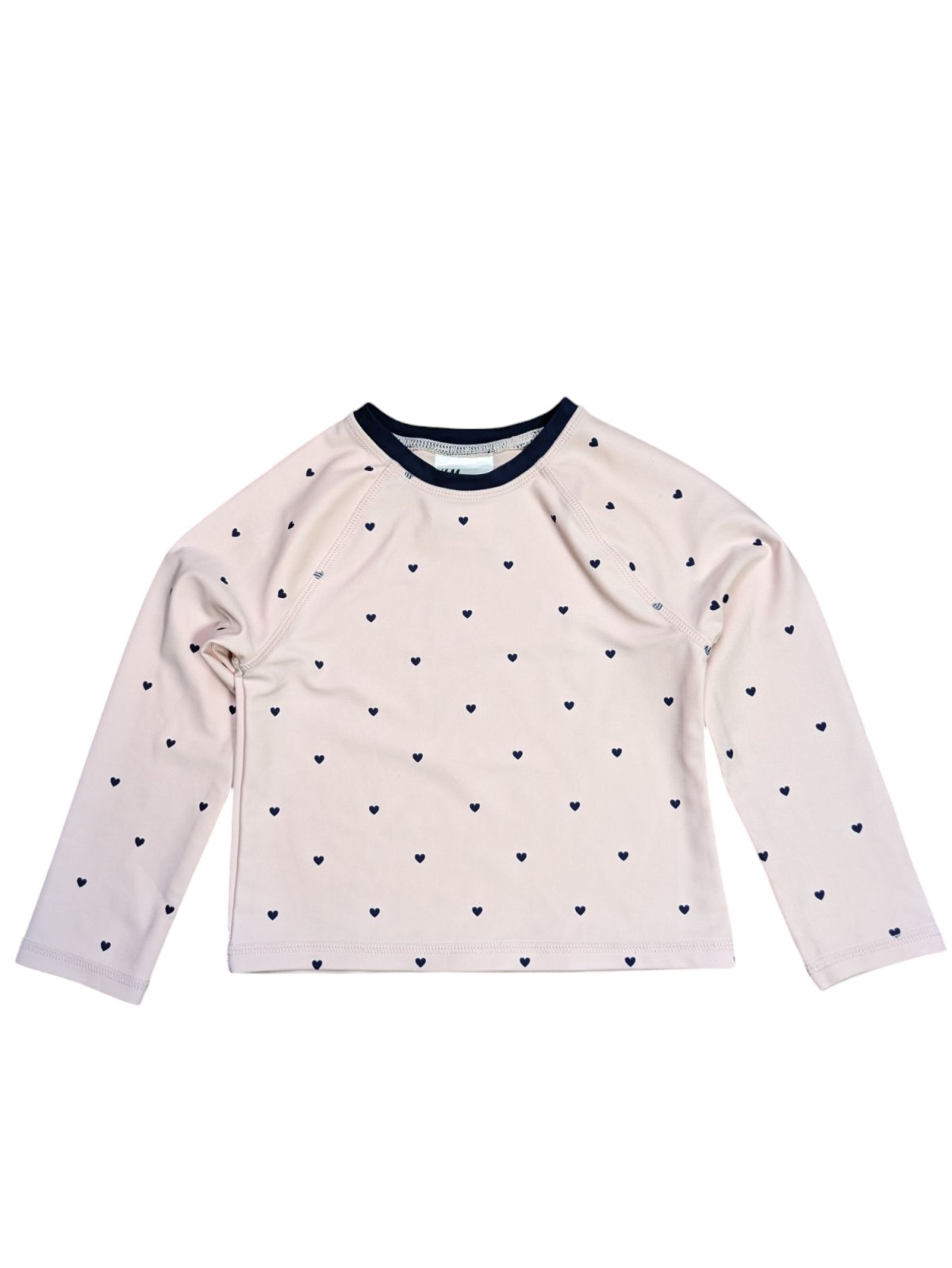 Triko na plavání s dlouhým rukávem růžové se srdíčky secondhand