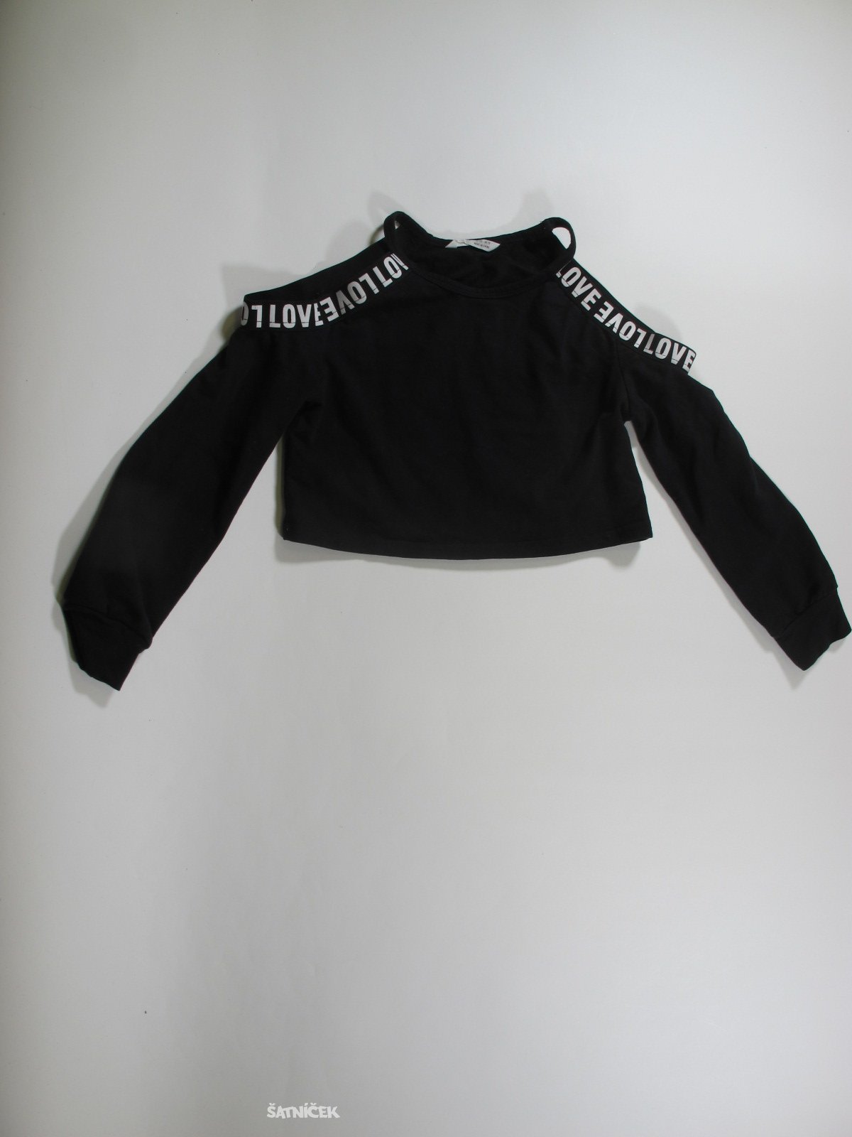 Triko dl.rukáv pro holky černé ,crop secondhand